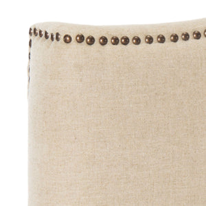 Safavieh Jeneve Headboard Twin Winged Hemp and Brass Fabric Wood Metal Plywood Linen Foam Iron Stainless Steel MCR4030A 683726672500