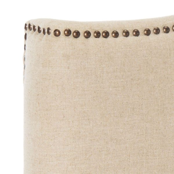 Safavieh Jeneve Headboard Twin Winged Hemp and Brass Fabric Wood Metal Plywood Linen Foam Iron Stainless Steel MCR4030A 683726672500