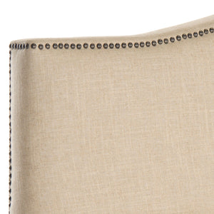 Safavieh Jeneve Headboard Twin Winged Hemp and Brass Fabric Wood Metal Plywood Linen Foam Iron Stainless Steel MCR4030A 683726672500