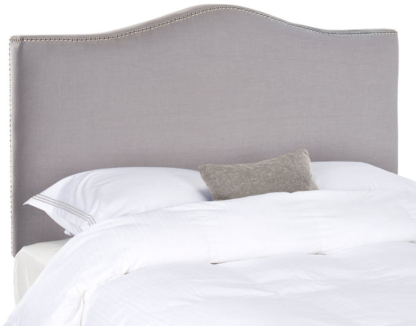 Safavieh Jeneve Headboard Twin Winged Arctic Grey and Silver Fabric Wood Metal Plywood Rayon Terelyne Cotton Foam IronSteelMCR4030B 683726672555