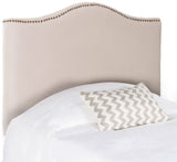 Safavieh Jeneve Headboard King Winged Taupe and Brass Fabric Wood Metal Plywood Linen Foam Iron Stainless Steel MCR4031D 683726673606