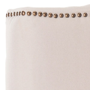 Safavieh Jeneve Headboard King Winged Taupe and Brass Fabric Wood Metal Plywood Linen Foam Iron Stainless Steel MCR4031D 683726673606