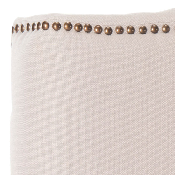 Safavieh Jeneve Headboard King Winged Taupe and Brass Fabric Wood Metal Plywood Linen Foam Iron Stainless Steel MCR4031D 683726673606