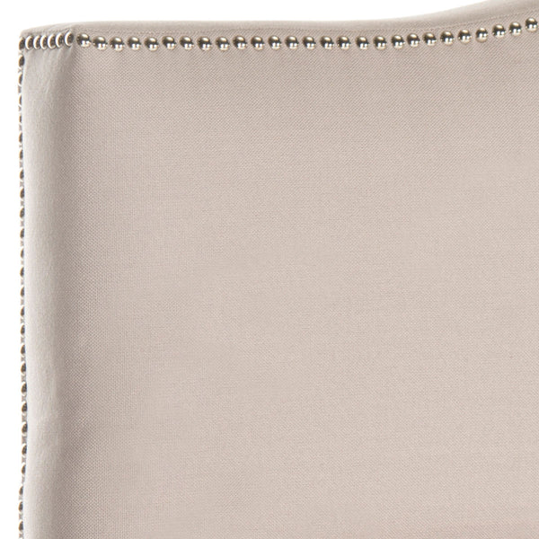 Safavieh Jeneve Headboard King Winged Taupe and Brass Fabric Wood Metal Plywood Linen Foam Iron Stainless Steel MCR4031D 683726673606