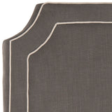 Safavieh Dane Charcoal & Light Grey Piping Headboard Charcoal/True Taupe Fabric/Wood/Metal MCR4033B