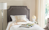 Safavieh Dane Charcoal & Light Grey Piping Headboard Charcoal/True Taupe Fabric/Wood/Metal MCR4033B