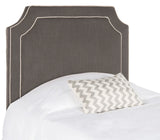 Safavieh Dane Charcoal & Light Grey Piping Headboard Charcoal/True Taupe Fabric/Wood/Metal MCR4033B