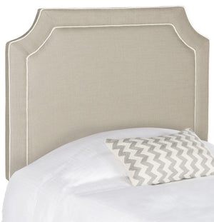 Safavieh Dane Oyester & White Piping Headboard Oyester & White Piping Fabric/Wood/Metal MCR4686D