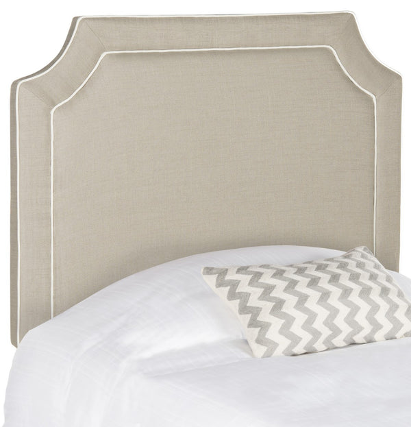 Safavieh Dane Oyester & White Piping Headboard Oyester & White Piping Fabric/Wood/Metal MCR4686D