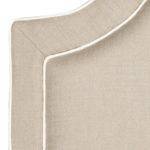 Safavieh Tallulah Headboard King Arched Tufted Oyster and Black Fabric Wood Metal Plywood Linen Polyester Viscose Foam MCR4045B-K 889048011939