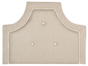 Safavieh Tallulah Headboard King Arched Tufted Oyster and Black Fabric Wood Metal Plywood Linen Polyester Viscose Foam MCR4045B-K 889048011939