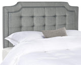 Safavieh Sapphire Headboard King Tufted Grey and Black Fabric Wood Metal Plywood Linen Foam Iron MCR4047B-K 889048151161