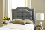 Safavieh Sapphire Headboard Queen Tufted Grey and Black Fabric Wood Metal Plywood Linen Foam Iron MCR4047B-Q 889048151086