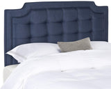 Safavieh Sapphire Headboard Queen Tufted Navy and Black Fabric Wood Metal Plywood Polyester Foam Iron MCR4047C-Q 889048151093