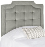 Safavieh Sapphire Headboard Full Tufted Velvet Pewter and Black Fabric Wood Metal Plywood Polyester Foam Iron MCR4047E-F 889048151031