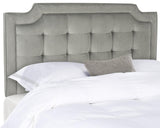 Safavieh Sapphire Headboard Full Tufted Velvet Pewter and Black Fabric Wood Metal Plywood Polyester Foam Iron MCR4047E-F 889048151031