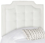 Safavieh Sapphire Headboard Full Tufted Velvet White and Black Fabric Wood Metal Plywood Polyester Foam Iron MCR4047F-F 889048151048