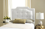 Safavieh Sapphire Headboard Full Tufted Velvet White and Black Fabric Wood Metal Plywood Polyester Foam Iron MCR4047F-F 889048151048