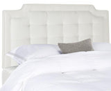 Safavieh Sapphire Headboard King Tufted Velvet White and Black Fabric Wood Metal Plywood Polyester Foam Iron MCR4047F-K 889048151208