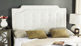 Safavieh Sapphire Headboard King Tufted Velvet White and Black Fabric Wood Metal Plywood Polyester Foam Iron MCR4047F-K 889048151208