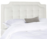 Safavieh Sapphire Headboard Queen Tufted Velvet White and Black Fabric Wood Metal Plywood Polyester Foam Iron MCR4047F-Q 889048151123