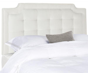 Safavieh Sapphire Headboard Twin Tufted Velvet White and Black Fabric Wood Metal Plywood Polyester Foam Iron MCR4047F-T 889048150966