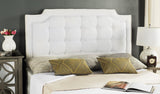 Safavieh Sapphire Tufted Linen Headboard  Crème Fabric/Wood/Metal MCR4047H-T