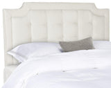 Safavieh Sapphire Tufted Linen Headboard  Crème Fabric/Wood/Metal MCR4047H-T