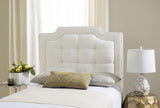 Safavieh Sapphire Tufted Linen Headboard  Crème Fabric/Wood/Metal MCR4047H-T