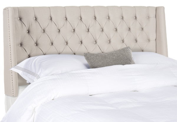Safavieh London Headboard Queen Winged Taupe Linen Foam MCR4048A-Q 889048151734