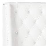 Safavieh London Headboard Full Tufted Winged White Polyester Foam MCR4048F-F 889048151697