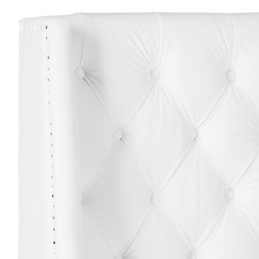 Safavieh London Headboard Full Tufted Winged White Polyester Foam MCR4048F-F 889048151697