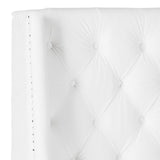 Safavieh London Headboard Queen Tufted Winged White Polyester Foam MCR4048F-Q 889048151789