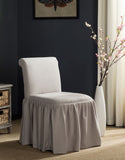 Safavieh Ivy Vanity Chair Taupe Wood Birch CA Foam Poly Fiber Linen MCR4200A 683726771661