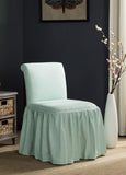 Safavieh Ivy Vanity Chair Robins Egg Blue Wood Birch CA Foam Poly Fiber Linen Cotton MCR4200B 683726771739