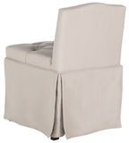 Safavieh Betsy Vanity Chair Taupe Wood Birch CA Foam Poly Fiber Linen MCR4202A 683726771876