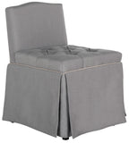 Safavieh Betsy Vanity Chair Grey Taupe Wood Birch CA Foam Poly Fiber Rayon Terelyne Cotton MCR4202B 683726771890