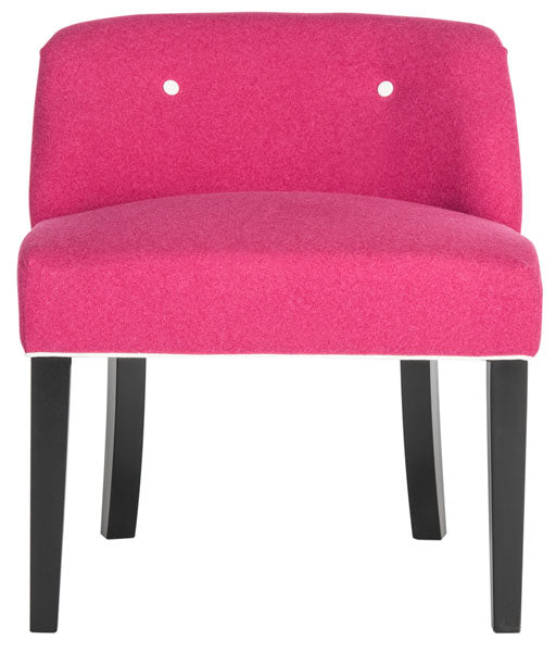 Safavieh Bell Vanity Chair Berry White Black Wood Water Based Paint Birch CA Foam Poly Fiber Polyester MCR4203A 683726771944