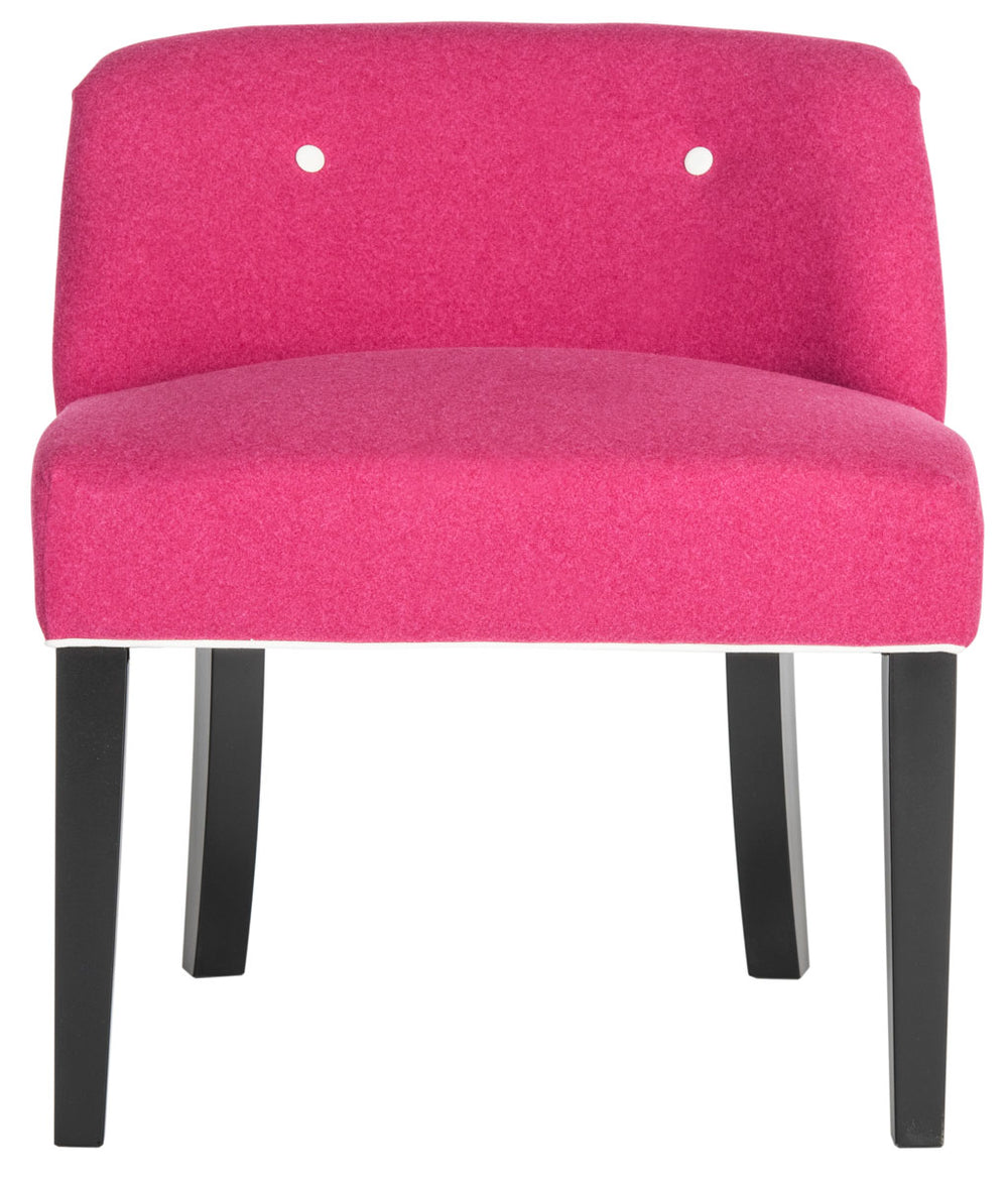 Safavieh Bell Vanity Chair Berry White Black Wood Water Based Paint Birch CA Foam Poly Fiber Polyester MCR4203A 683726771944