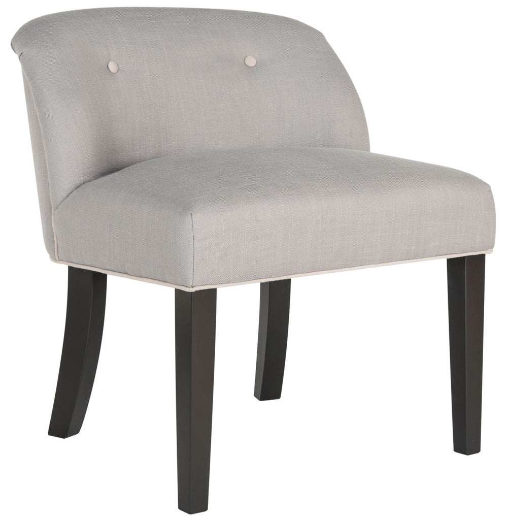 Safavieh Bell Vanity Chair Grey Taupe Black Wood Water Based Paint Birch CA Foam Poly Fiber Rayon Terelyne Cotton MCR4203B 683726771951