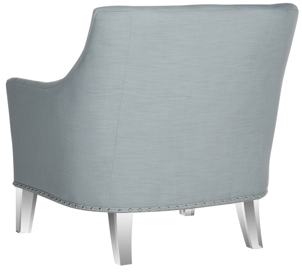 Safavieh Hollywood Club Chair Glam Acrylic Teal Clear Plastic Birch CA Foam Poly FiberSteel52 Cotton 26% Linen 21 3% Viscose MCR4214B 889048108011