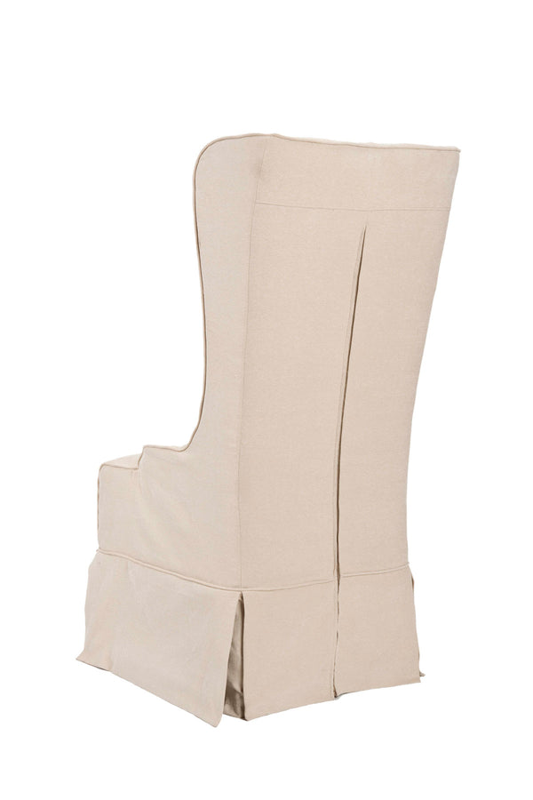 Safavieh Becall Dining Chair 20"H Linen Natural Cream Cherry Mahogany Wood Water Based Paint Birch Poly Fiber Cotton MCR4501C 683726814283