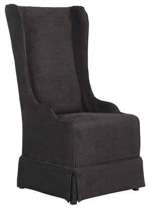 Safavieh Becall Dining Chair 20"H Linen Bark Cherry Mahogany Wood Water Based Paint Birch CA Foam Polyester Fiber Cotton Poly MCR4501D 683726814290