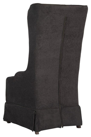 Safavieh Becall Dining Chair 20"H Linen Bark Cherry Mahogany Wood Water Based Paint Birch CA Foam Polyester Fiber Cotton Poly MCR4501D 683726814290