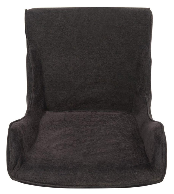 Safavieh Becall Dining Chair 20"H Linen Bark Cherry Mahogany Wood Water Based Paint Birch CA Foam Polyester Fiber Cotton Poly MCR4501D 683726814290