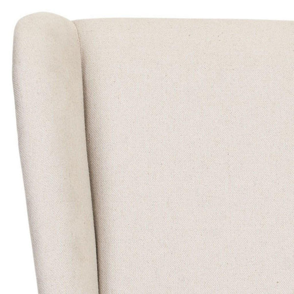 Safavieh Becall Dining Chair 20"H Linen Taupe Silver Cherry Mahogany Wood Water Based Paint Birch CA Foam Polyester FiberSteelMCR4501F 683726510451