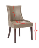 Safavieh Becca Dining Chair 19"H Leather Clay Cherry Mahogany Wood Water Based Paint Birch CA Foam Polyester FiberSteelBicast MCR4502G 683726786467