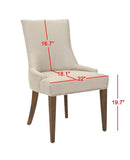 Safavieh Becca Dining Chair 19"H Linen Antique Gold Walnut Wood Oil Based Paint Oak CA Foam Polyester FiberSteelViscose Cotton MCR4502J 683726407843