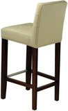 Safavieh Thompson Bar Stool Cream Cherry Mahogany Wood Water Based Paint Birch CA Foam Polyester FiberSteelBicast Leather MCR4505A 683726510031