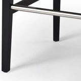 Safavieh Seth Bar Stool Black Wood Water Based Paint Birch CA Foam Polyester Fiber Stainless Steel Bicast Leather MCR4510A 683726541912